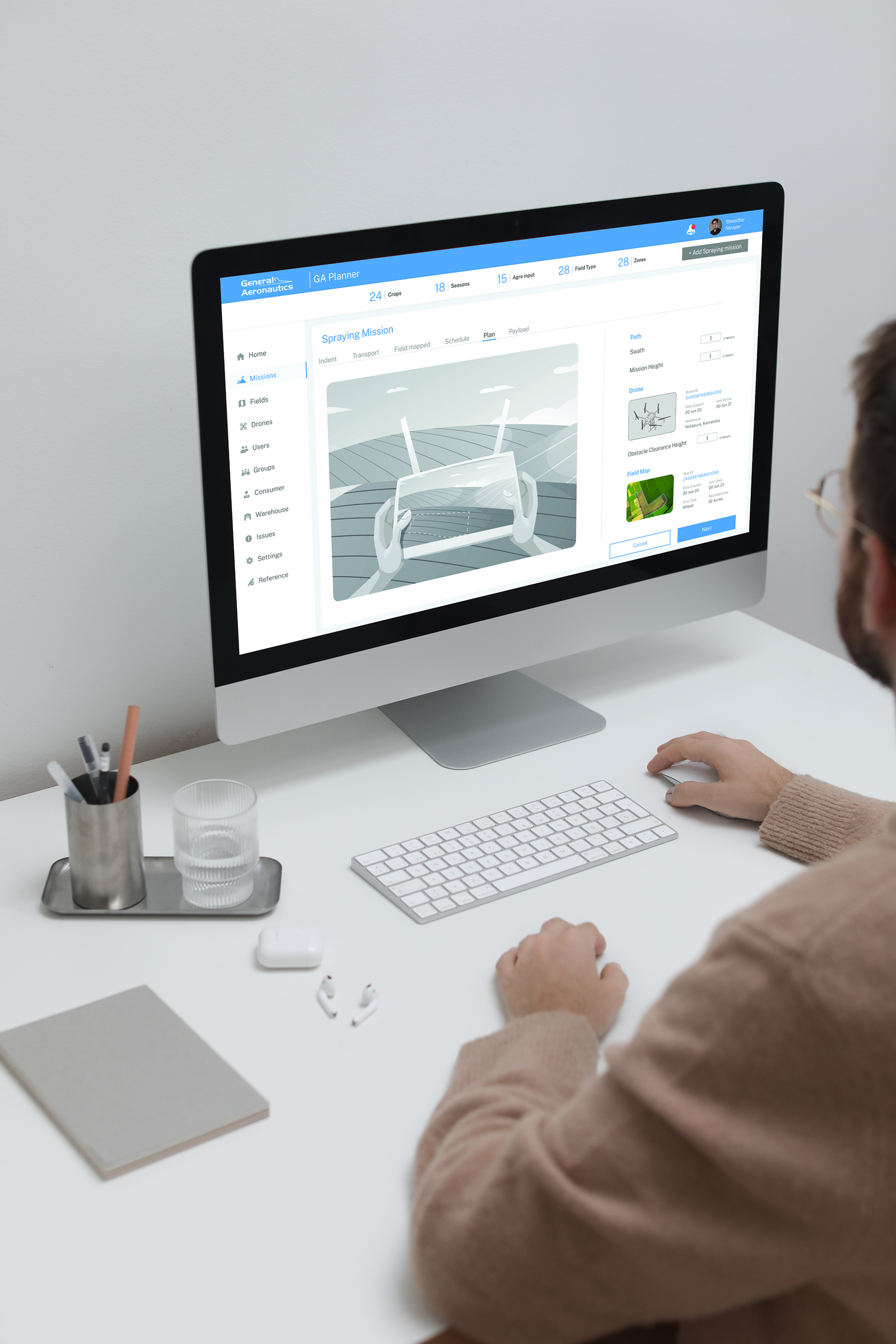 General Aeronautics mobile product mock