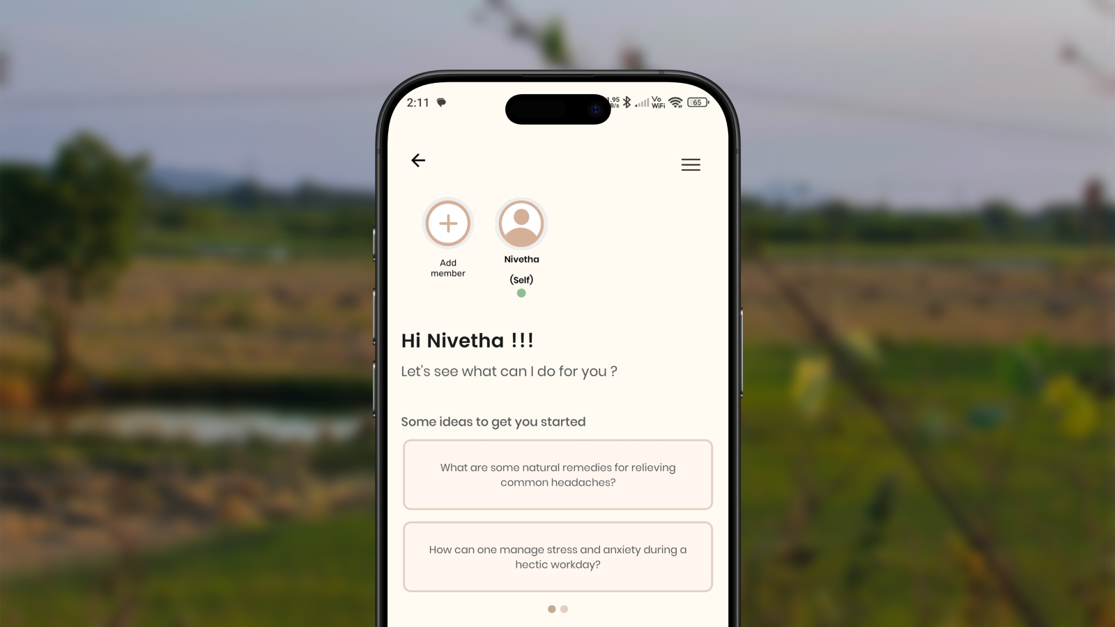 TVAM guided assistant experience with suggested next questions.